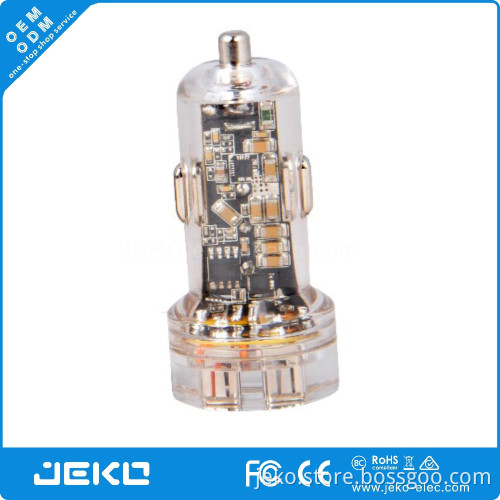 Clear plastic QC 3.0 car charger transparent car charger visiable quality